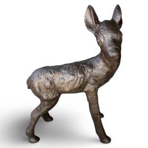 Standing Baby Deer Fawn Aluminum Statue