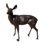 Standing Doe Aluminum Statue, mother facing right