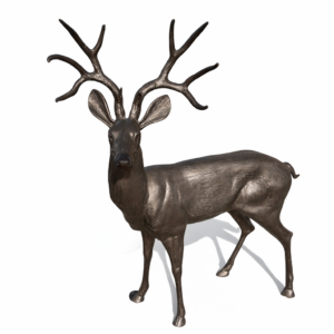 Aluminum Standing Buck Statue, facing right