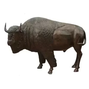 Standing Life Size Buffalo Aluminum Statue