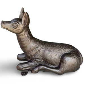 Newborn Baby Deer Fawn Aluminum Statue
