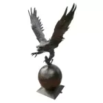 Bald Eagle on a Ball – Handcrafted Bald Eagle Aluminum Statue