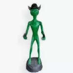 Cowboy Alien with pistols Aluminum Statue