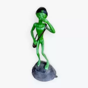 Smoking Alien Aluminum Statue