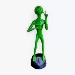 Peace Sign Alien Aluminum Statue