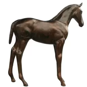 Standing Young Colt Aluminum Statue