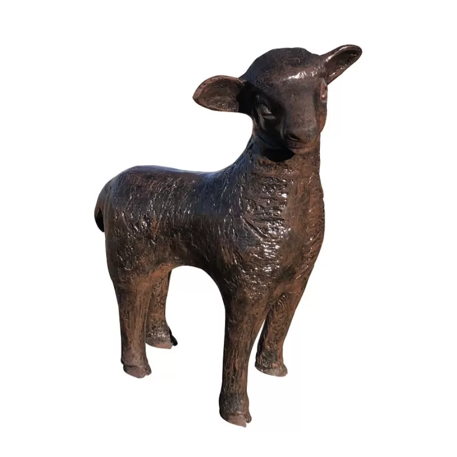 Aluminum Standing Baby Sheep Statue