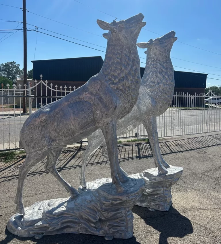 handcrafted metal statues