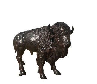 Young Buffalo Aluminum Statue