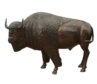 Standing Life Size Buffalo Aluminum Statue