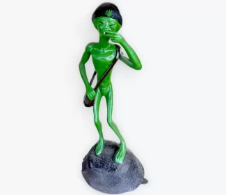 Smoking Alien Aluminum Statue