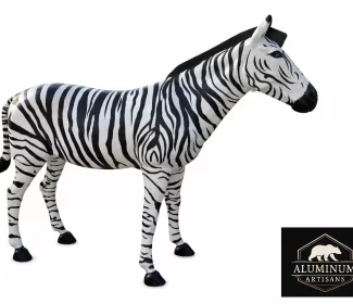 Life size Zebra Aluminum Sculpture